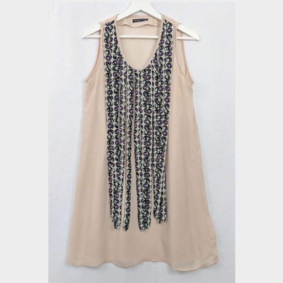 SALE*2 FOR 20* Madison Paige Abstract Fringe Dress Size S/M - Picture 2 of 6